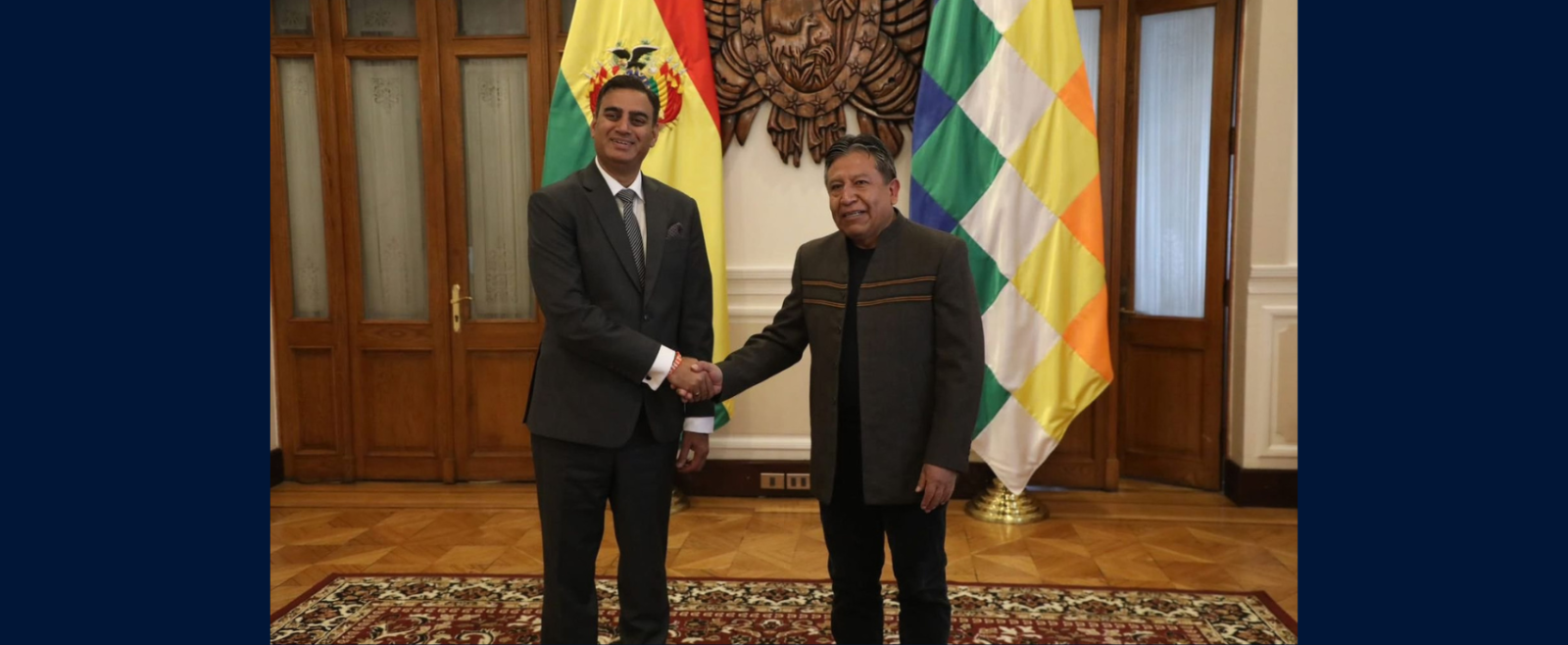 Ambassador Rohit Vadhwana had a productive meeting with Hon’ble Vice President of Bolivia H.E. Mr. David Choquehuanca on 11.07.2025.