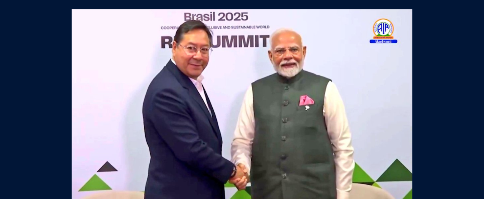 The first ever bilateral meeting between Hon'ble Prime Minister of India Shri Narendra Modi and Hon'ble President of Bolivia H.E. Luis Alberto Arce Catacora took place on the sideline of BRICS Summit on 07.07.2025.
