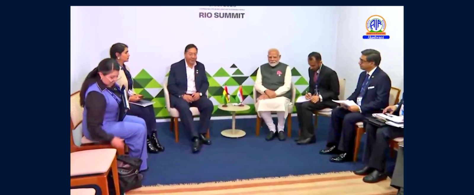 The first ever bilateral meeting between Hon'ble Prime Minister of India Shri Narendra Modi and Hon'ble President of Bolivia H.E. Luis Alberto Arce Catacora took place on the sideline of BRICS Summit on 07.07.2025.