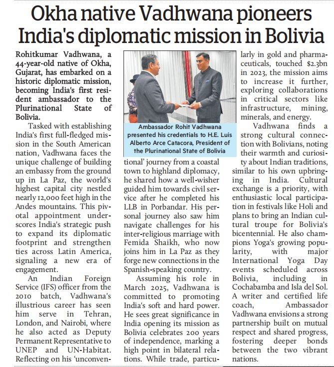 Ambassador's Interview in Asian Voice News on 21-27 June 2025 edition