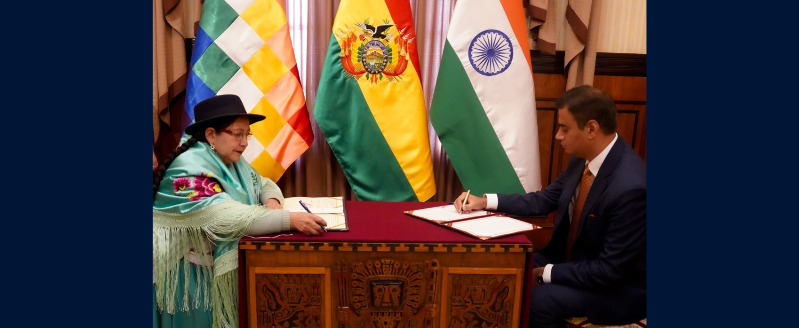 Ambassador Rohit Vadhwana and Foreign Minister H.E. Ms. Celinda Sosa Lunda signed the Protocol of Extention of the MoU in the Field of Geology & Mineral Resources on 24 October 2025.