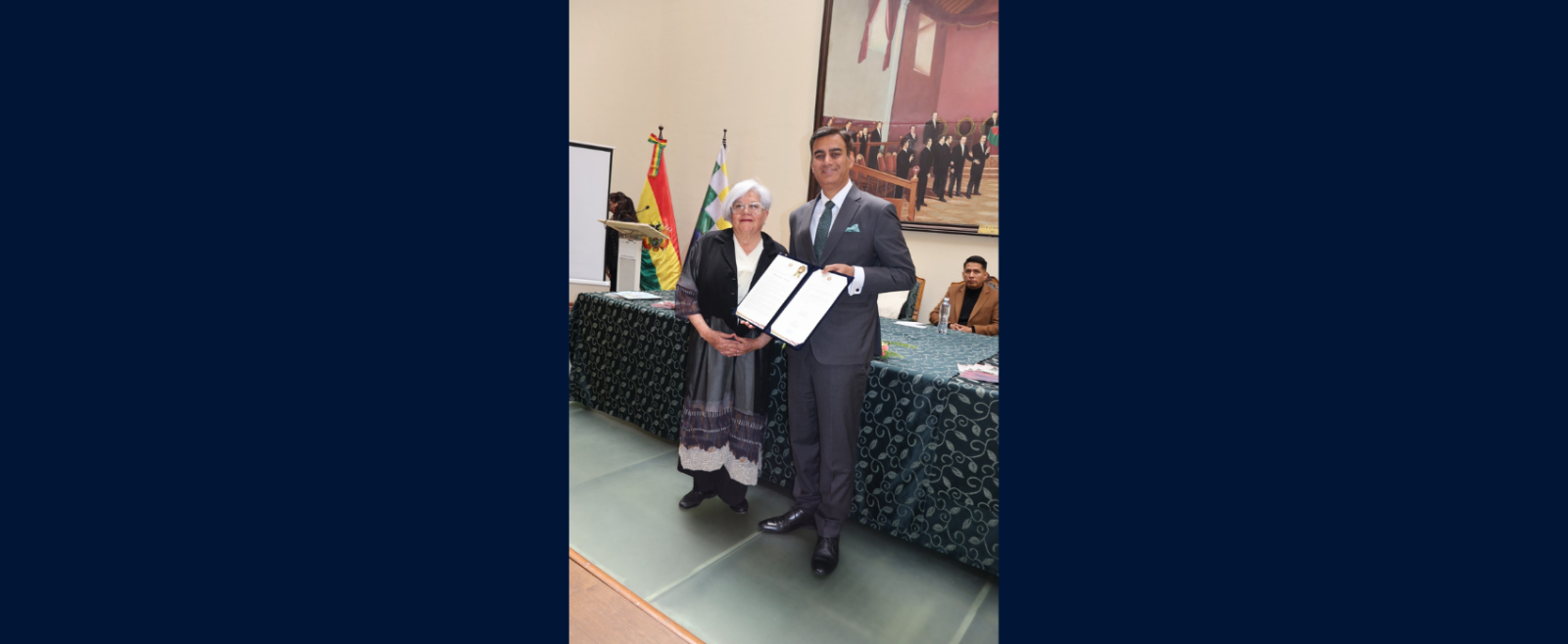 The Embassy of India in Bolivia was honoured to receive a Chamber Distinction from the Chamber of Senators of the Plurinational State of Bolivia on 28 October 2025