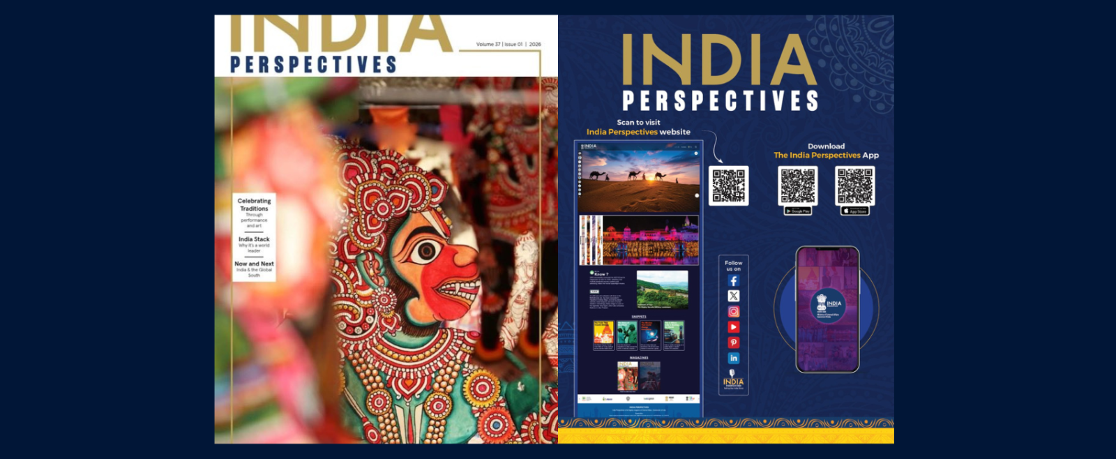 Discover India Perspectives, MEA’s flagship magazine, bringing you stories of India’s culture, heritage, innovation and transformation. Available on web, iOS & Android in 17 languages, including Spanish, with podcasts, archives and a fun Children’s Corner featuring stories, comics, puzzles and crosswords.