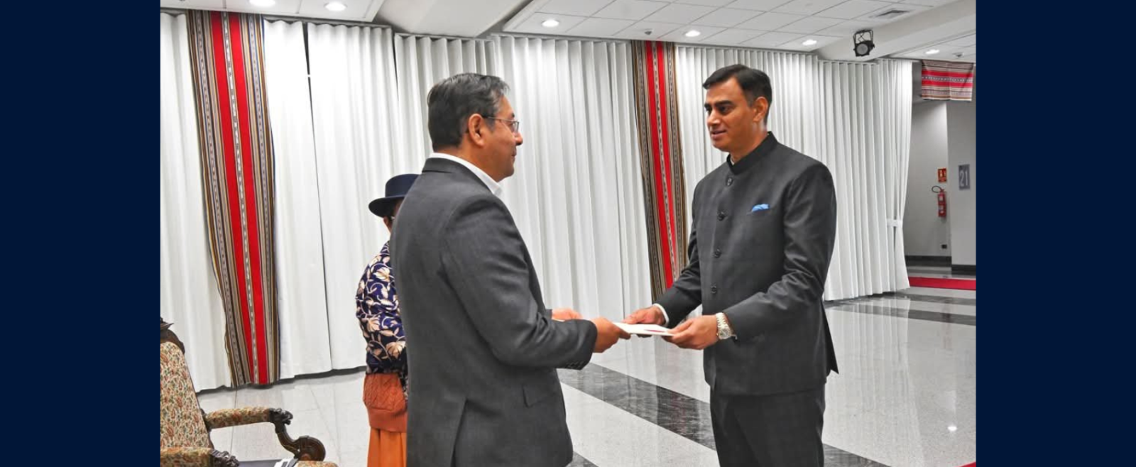 Ambassador Rohit Vadhwana presented his credentials to H.E. Luis Alberto Arce Catacora, President of the Plurinational State of Bolivia on 26 May 2025.