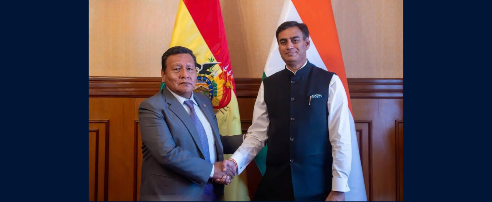 Ambassador Rohit Vadhwana held a meeting with Minister of Foreign Affairs of Bolivia Hon'ble Hector Huanca Gutierrez to discuss bilateral collaboration between India and Bolivia. (21.08.2026)